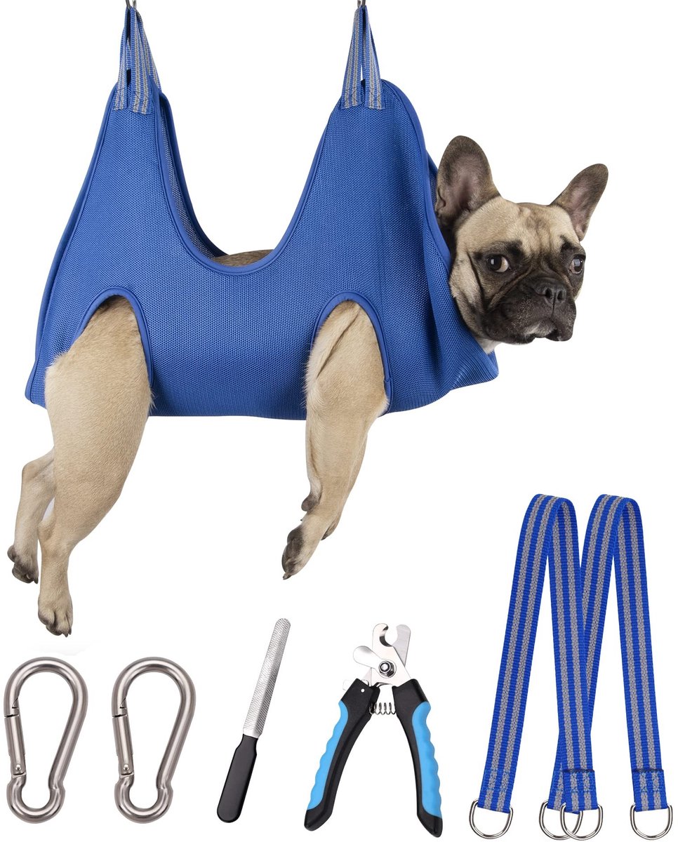 Solidchoice - 10 in 5 Huisdier Verzorging Hammock met Nagelknipper - Hond Verzorging Sling