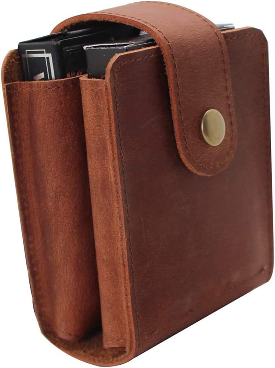Solidchoice - Genuine Leather Double Card Holder - Speelkaarten Houder in Bruin