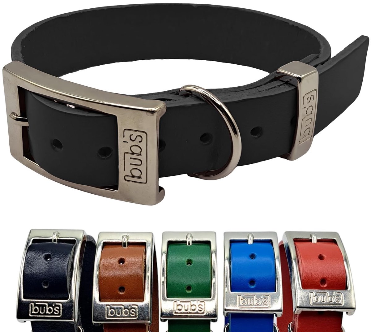 Solidchoice - Rundlederen Hondenhalsband, Verstelbaar en Zacht voor Comfort
