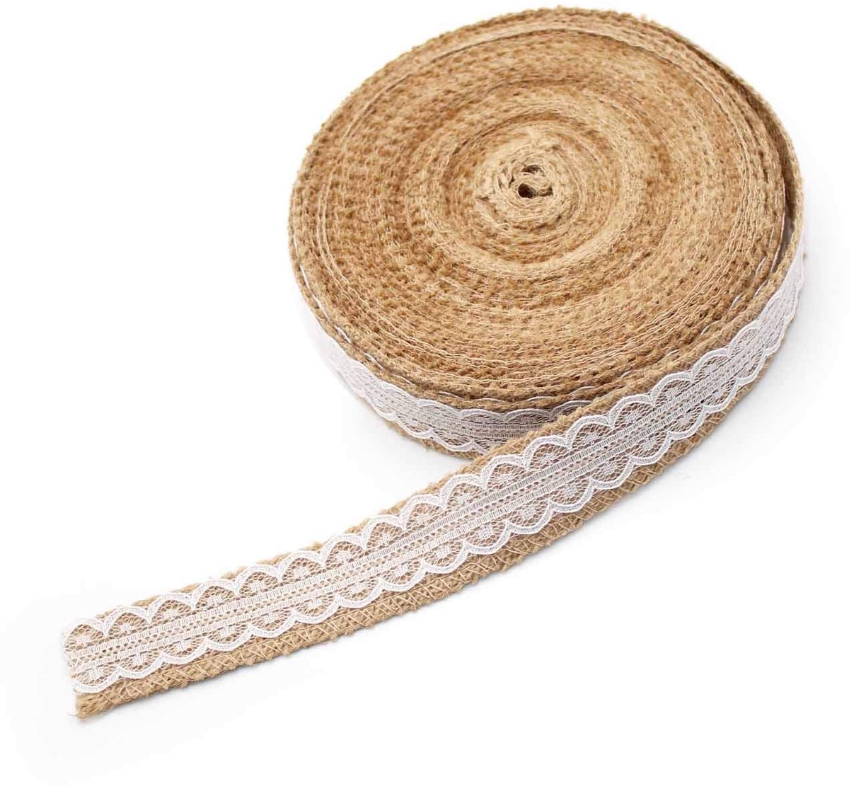 Solidchoice - 39 Feet Lange Jute Ribbons met Kant voor Decoratie