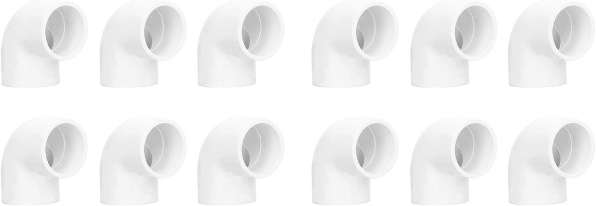 Solidchoice - Set van 12 PVC 90 Graden Koppelstukken voor Waterleiding