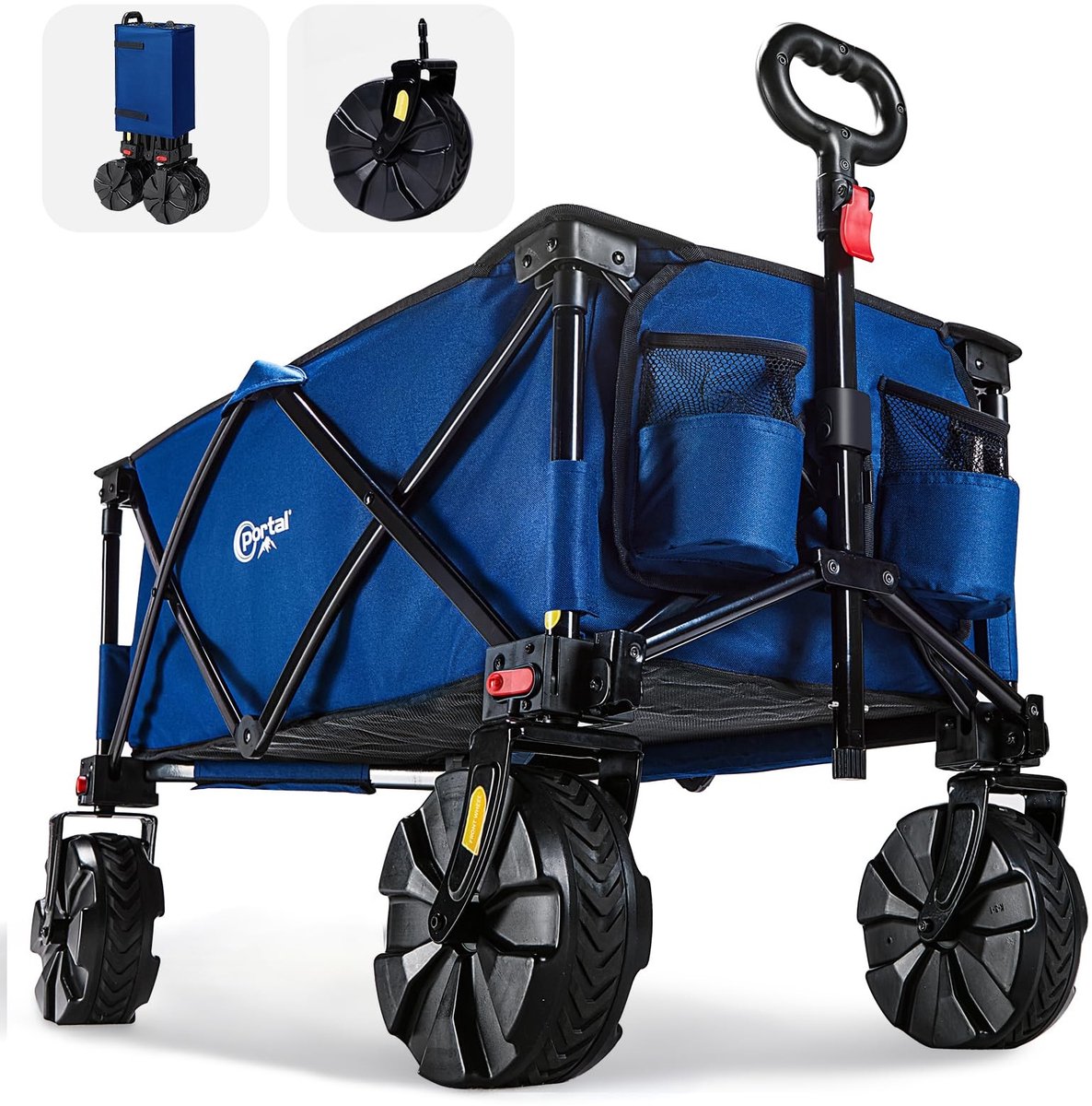 Solidchoice - Opvouwbare Strandtrolley met Grote Wielen