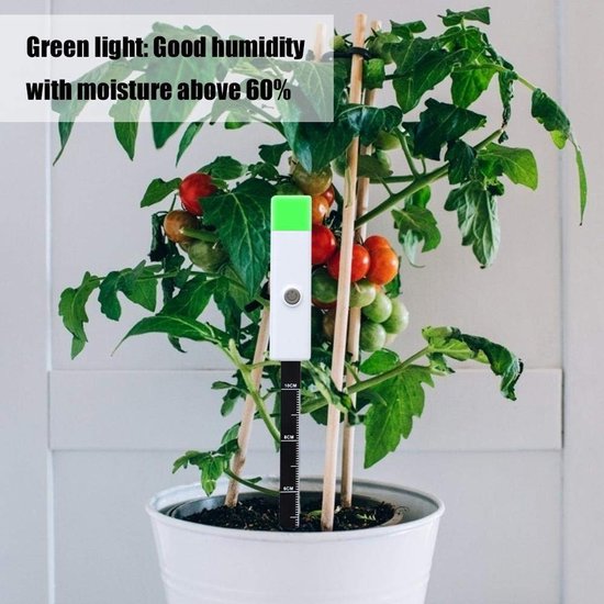Plantaardige bodemvochtigheidsmeter - succulent watertekort herinnering - vochtigheidsgereedschap voor kamerplanten - verzorging - bodemtester - plant watermeter - wit van Merkloos	 — afbeelding 2