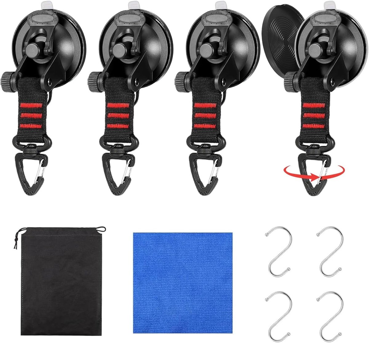 Zuignaphaken Set - Transparant - 10-delig - Extra Sterke Multifunctionele Vacuüm Haken - Voor Camping en Thuisgebruik