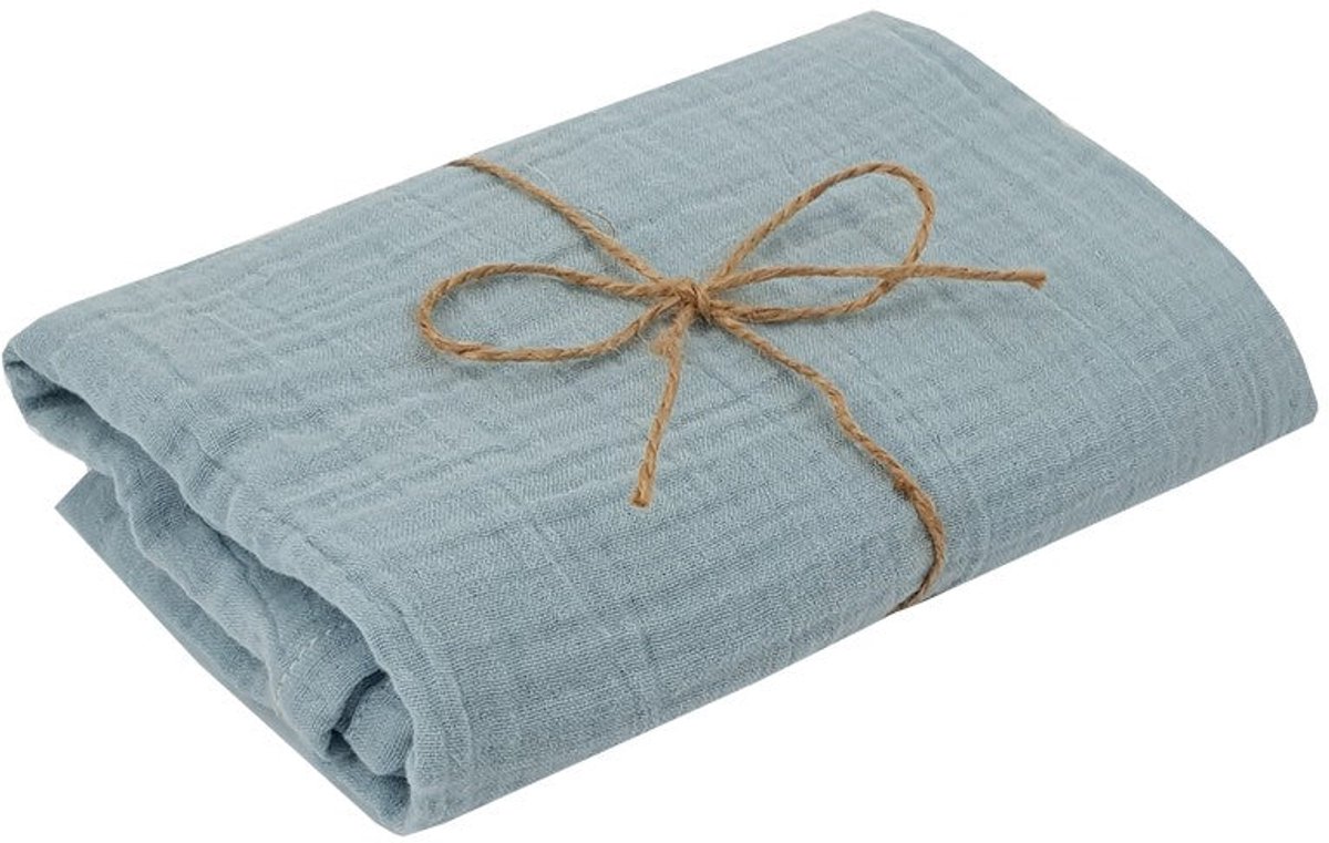 MUSLIN SWADDLE & NAPPY 80 x 80 cm 2pcs. BLUE