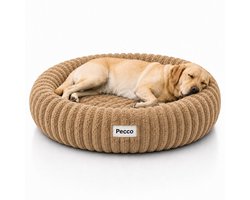Pecco Grote hondenmand - Orthopedisch - Extra Dik Gevuld - Uitneembaar Dubbelzijdig kussen - Afneembare & Wasbare Hoes - Traagschuim vulling - Antislip - 100 cm - Lichtbruin - 2 In 1