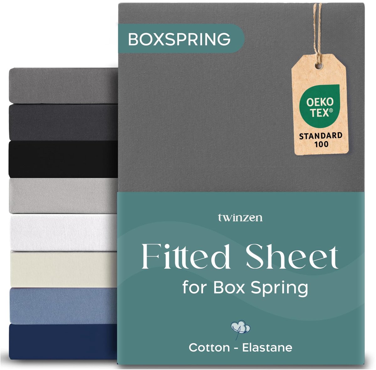 Solidchoice - Premium Fitted Sheet 140x200cm - Stretch Cotton voor Dikke Matrassen - Anthraciet