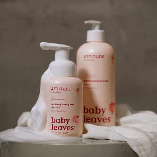 Attitude - Baby Leaves 2 in 1 Parfum vrije Foaming Wash - 295ml van Attitude — afbeelding 5