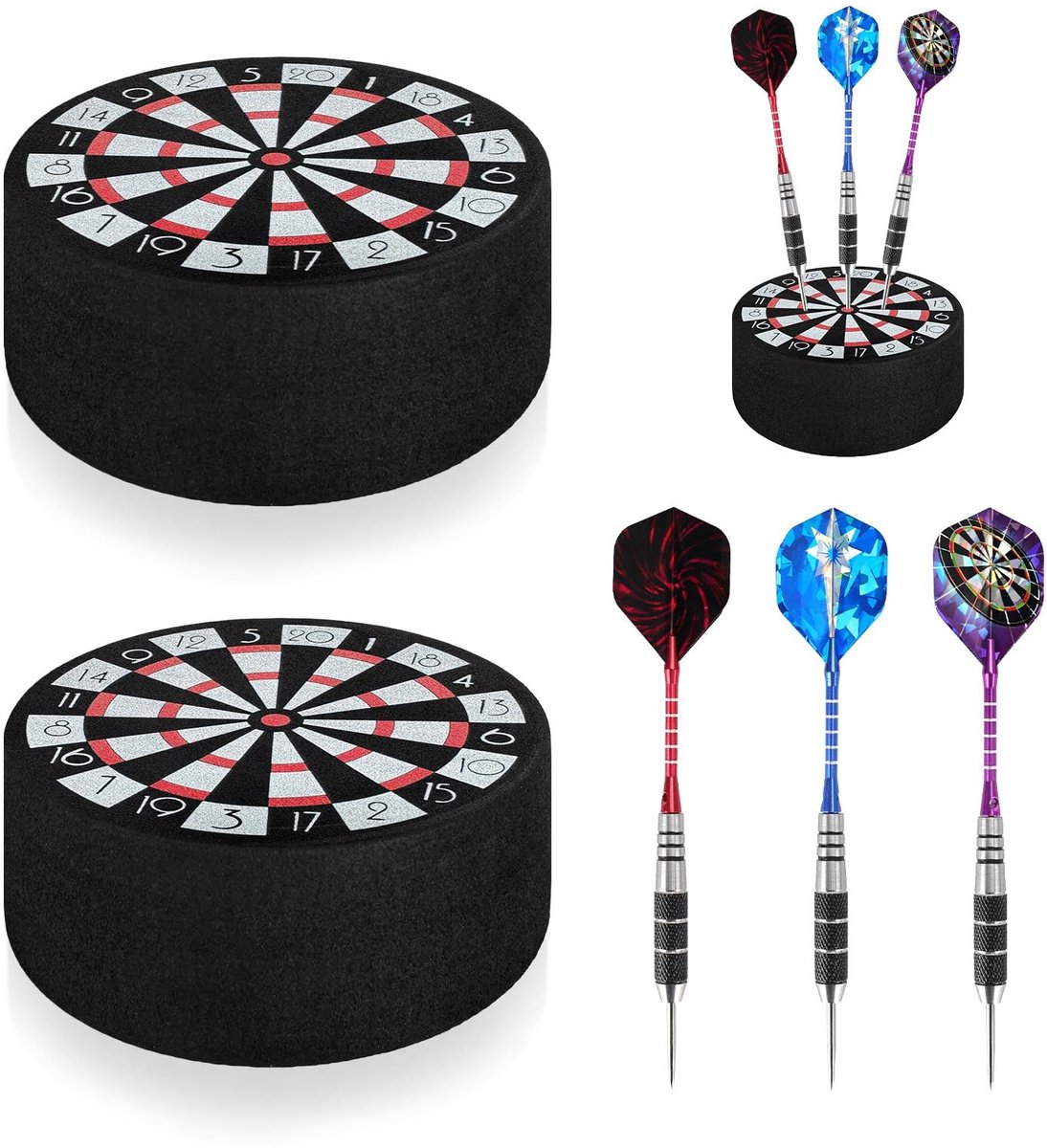 Solidchoice - 2 Stuks Dart Houder met 3 Stalen Darts - Perfecte Cadeaus voor Mannen