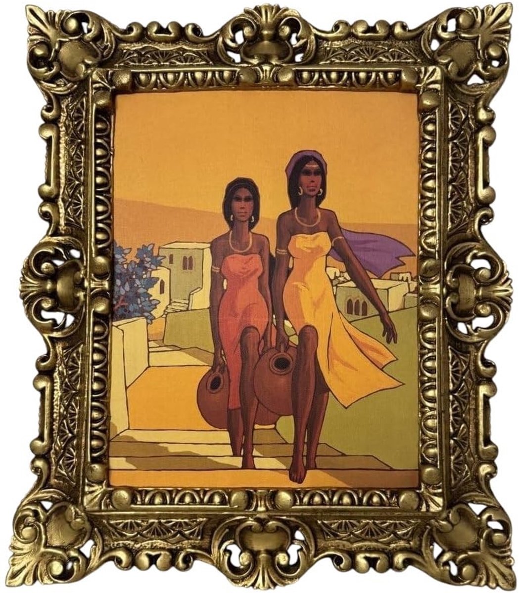Solidchoice - Ingelijst Barok Schilderij Wanddecoratie - 45x38 cm
