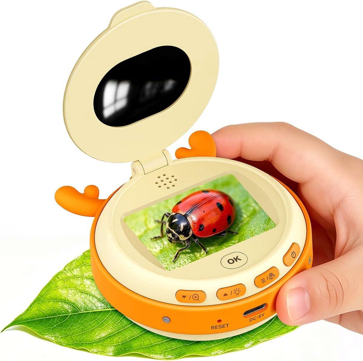 Bobypet - Digitale Kindermicroscoop - Draagbare Zakmicroscoop met 2.0 Inch IPS Scherm - Handmicroscoop Camera 1000x - Educatief Speelgoed Cadeau voor Kinderen 4-12 Jaar - Buitenspeelgoed - Hert Design