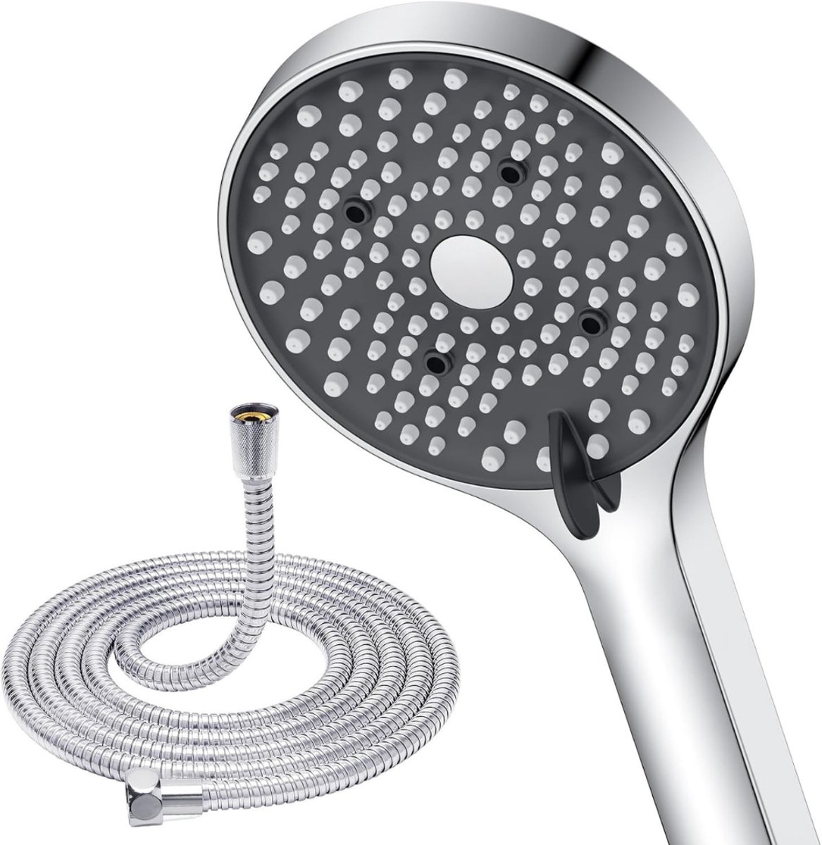 Ploutos® Douchekop - Waterbesparend & Eenvoudige Installatie - Douchekop met Slang - Chrome - 25cm x 11cm x 6cm