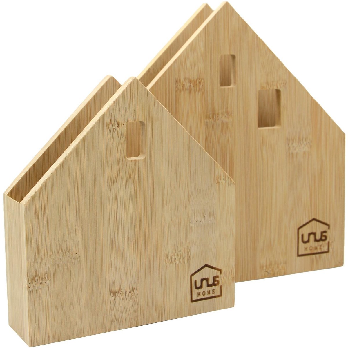 Solidchoice - Set van 2 Houten Servethouders in Huisvorm