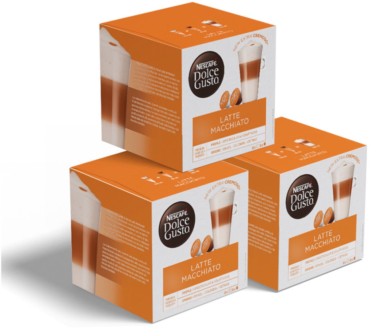 Set van Koffiecapsules NESCAFÉ® Dolce Gusto® Latte Macchiato, 3 x 8+8 st.