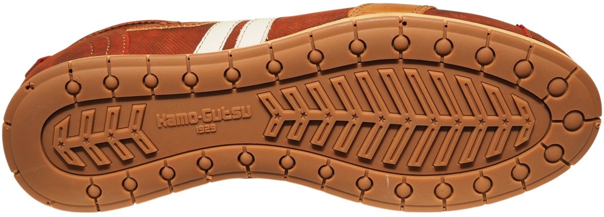 Kamo-Gutsu bruine leren heren sneakers - Tifo-030
