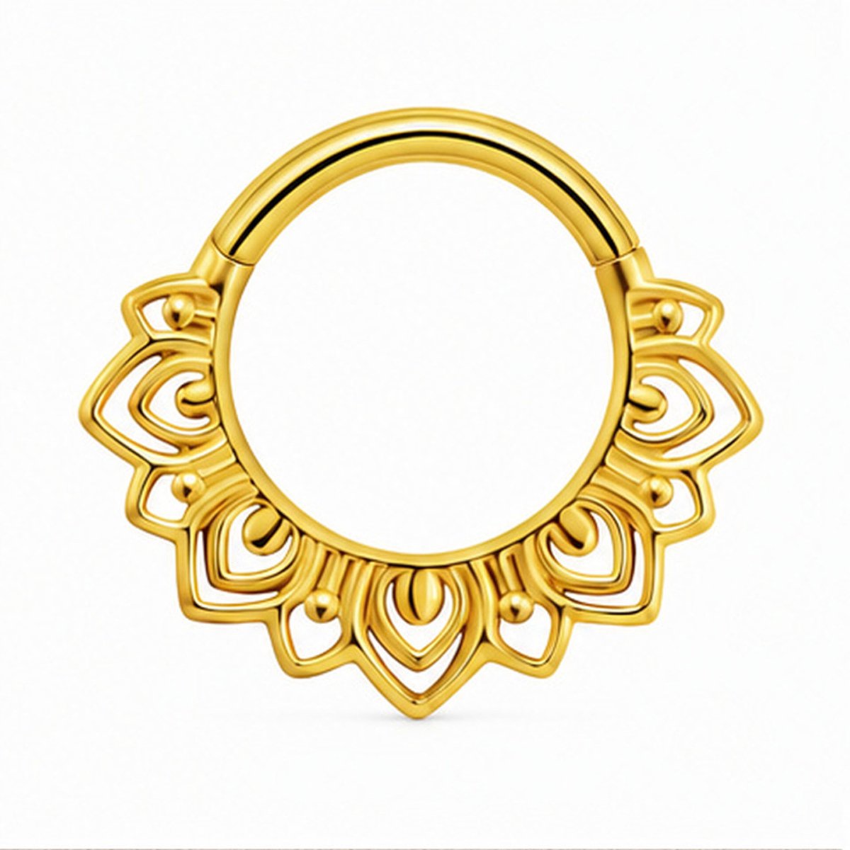 Cilla Jewels Goudkleurige Septum Clicker met Mandalamotief
