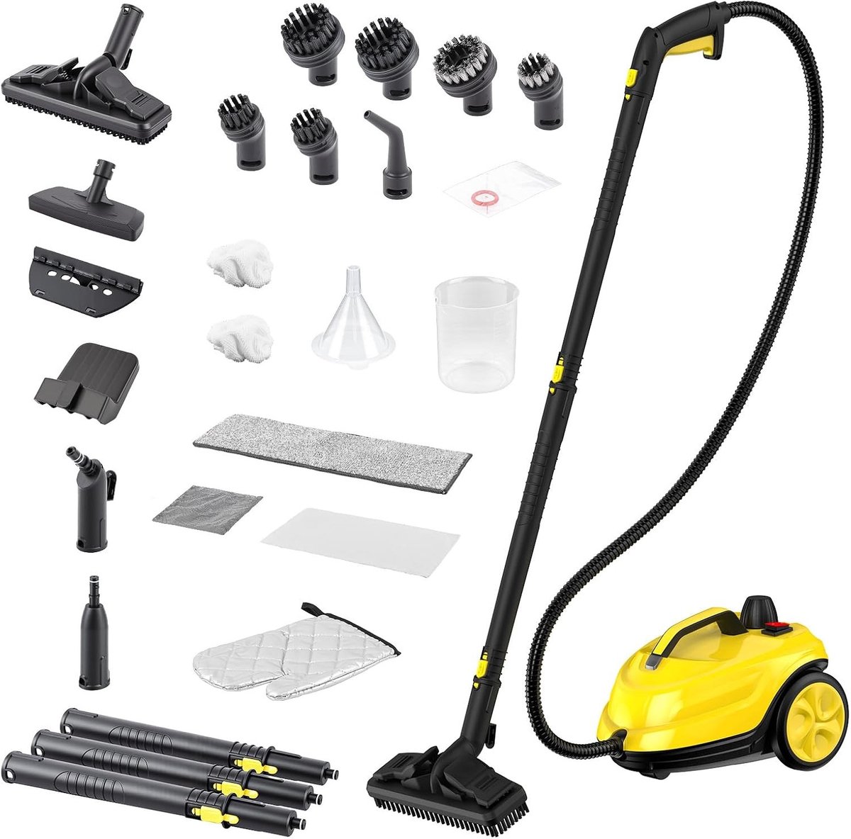 Stoomreiniger - Multifunctioneel - 2 liter - Draagbare Hogedrukreiniger met 24 Accessoires - Voor Auto, Vloer, Keuken, Badkamer