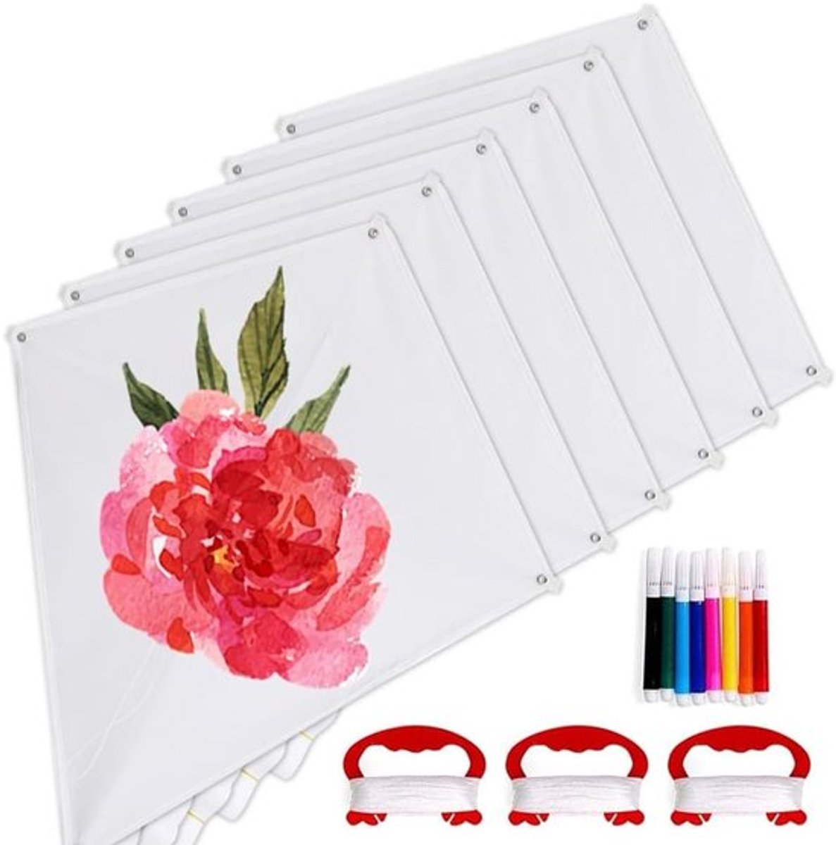 DIY Draak Vlieger Set voor Kinderen met 3 Draadplaten en 8 Kleurpotloden - Creatieve Knutselset voor Jongens en Meisjes