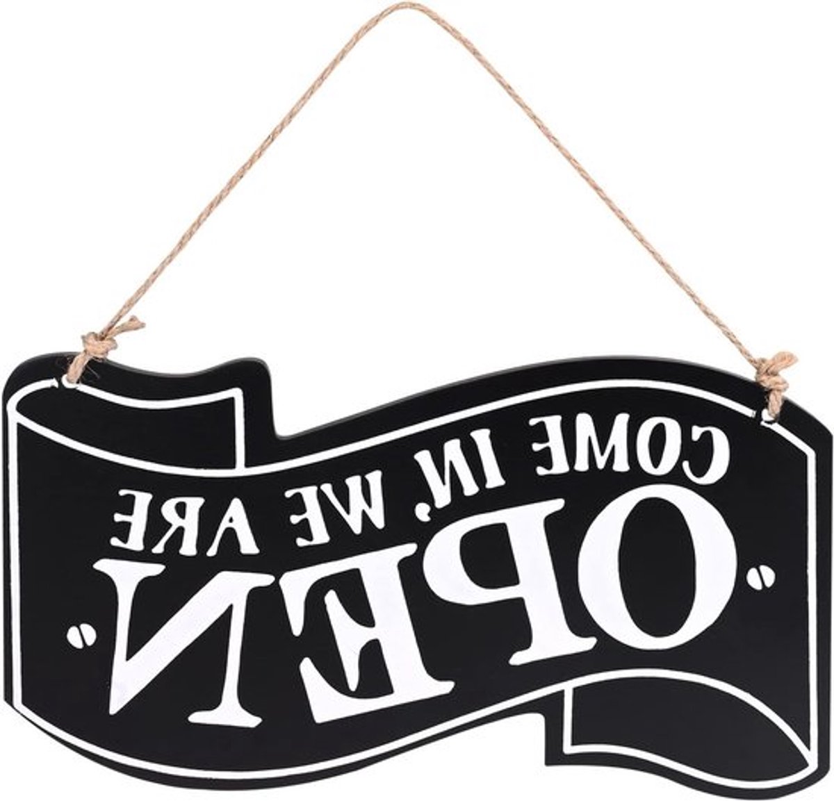 Decoratieve Houten Deurhanger 14 x 25 cm - Open Gesloten Bord voor Winkels en Restaurants - Dubbelzijdig Welkom en Tot Ziens
