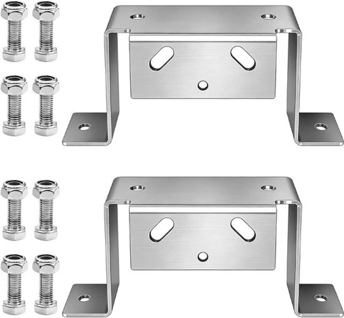 Set van 2 verstelbare steunen en klembeugels voor stema trailers met montagemateriaal voor reparatie en vervanging
