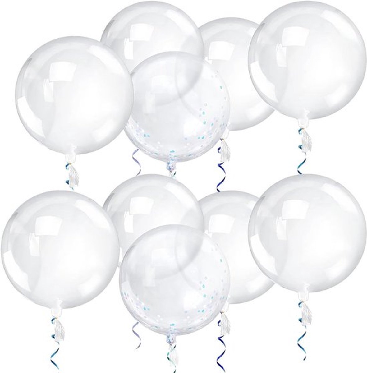 Set van 10 Transparante Ballonnen 60 cm - Reuze Ballonnen voor Feestjes, Bruiloften en Verjaardagen