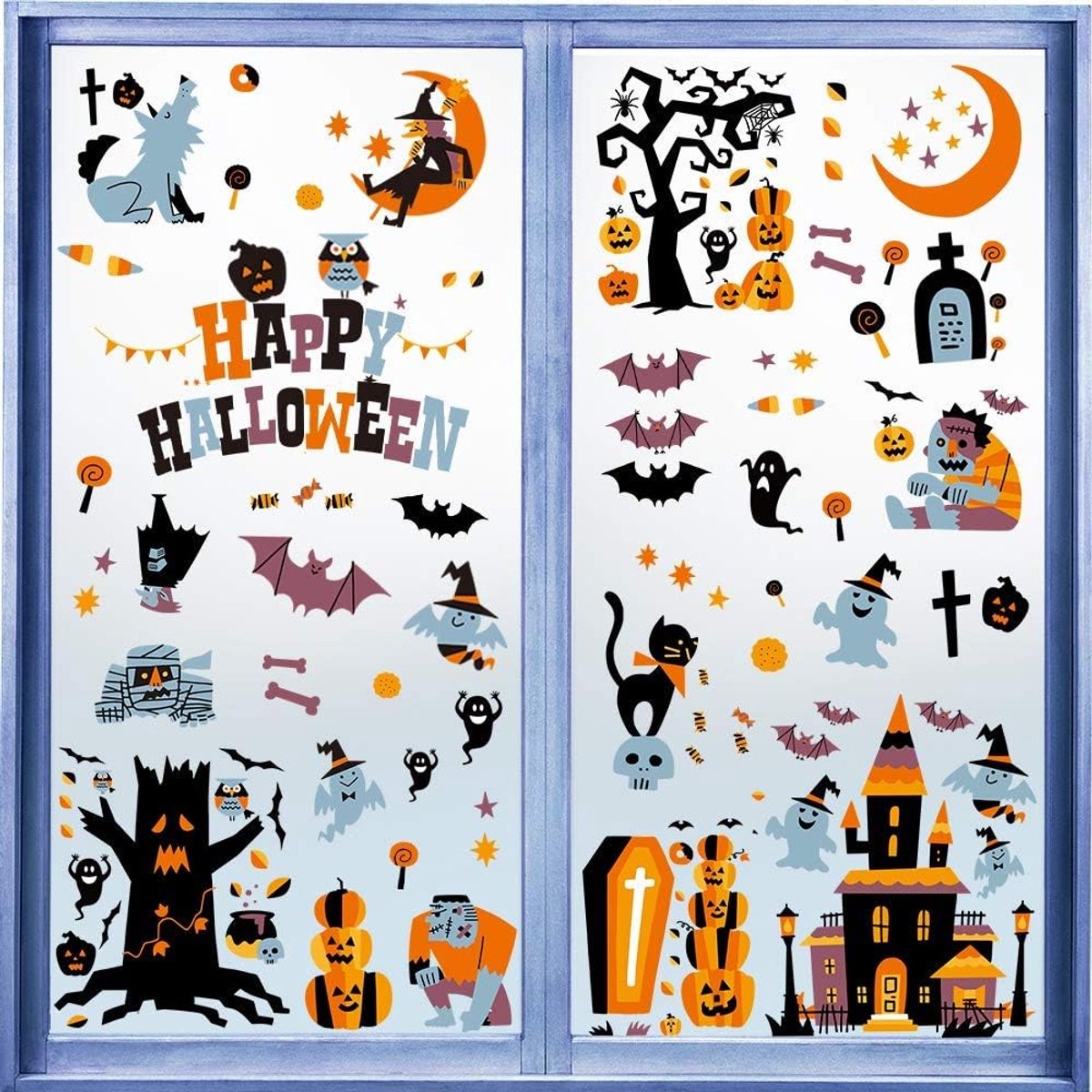 Ulisem - Halloween Raamstickers 10 Vellen – Herbruikbare Raamdecoratie Stickers voor Halloween Feest – Glasdecoratie voor Huis, School, Kantoor & Feestversiering