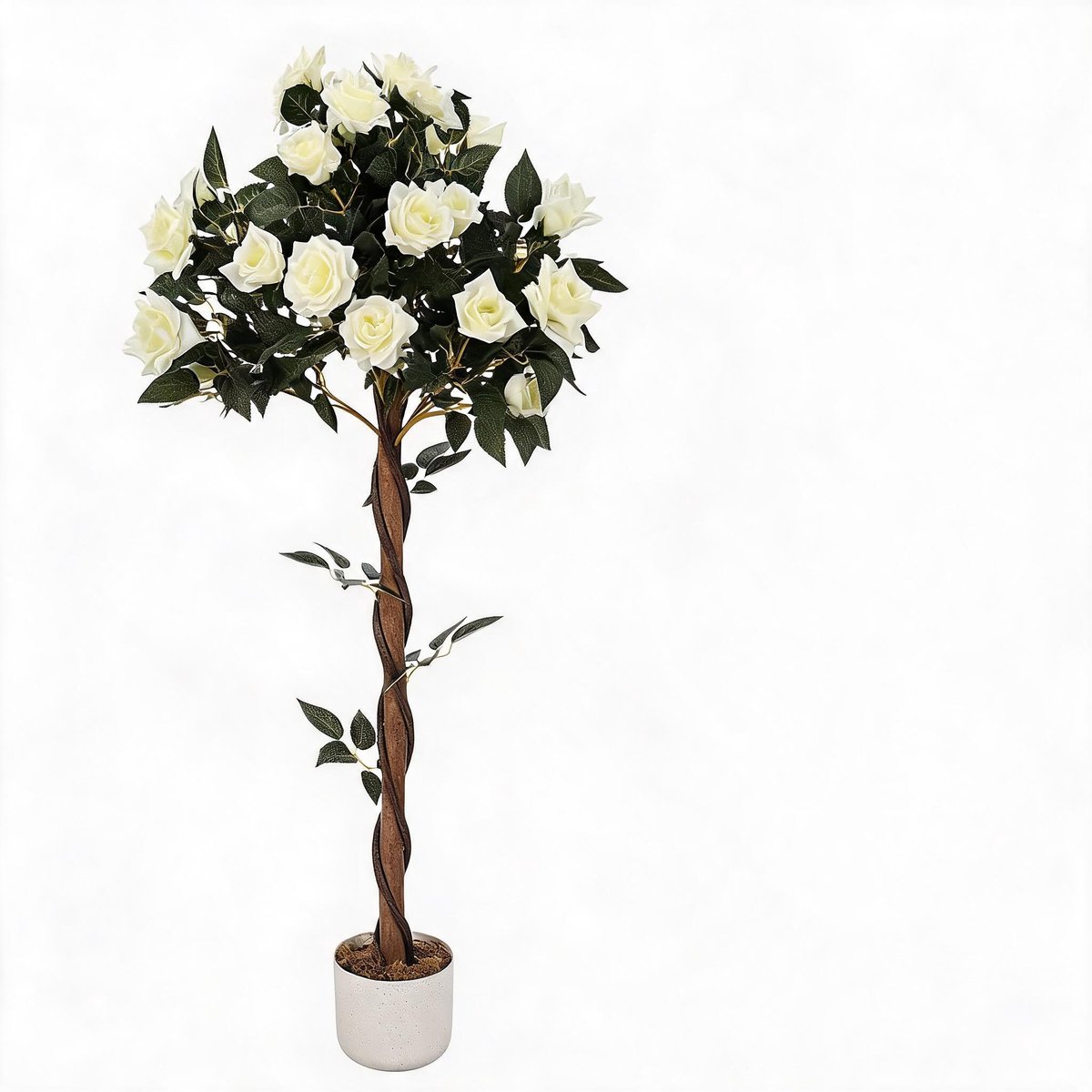 Danky - Witte kunstroos in pot‑120cm‑uv bestendig‑voor tuin‑tuindecoratie