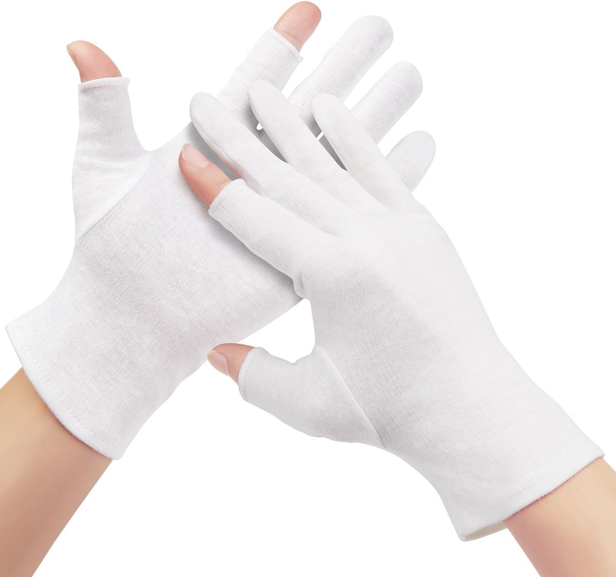 KZQ 12 paar witte handschoenen - Ademend - Hydraterend - Spahandschoenen - Damesslaaphandschoenen - Geschikt voor droge handen, eczeem en het inspecteren van sieraden
