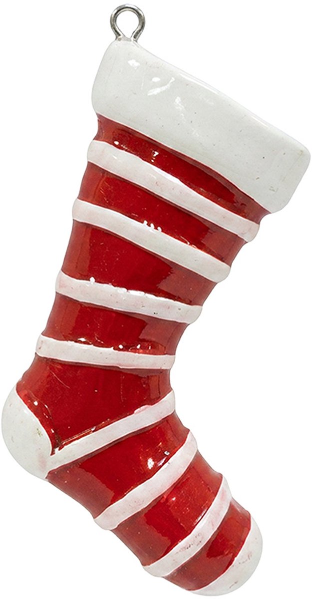 Clayre & Eef Kersthanger Kerstsok Wit Kunststof