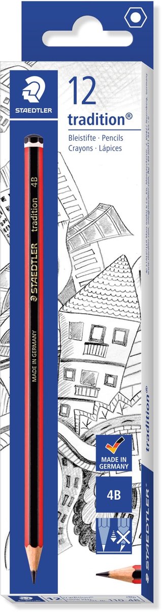 Solidchoice - Traditionele Potloden 4B (12 Stuks)
