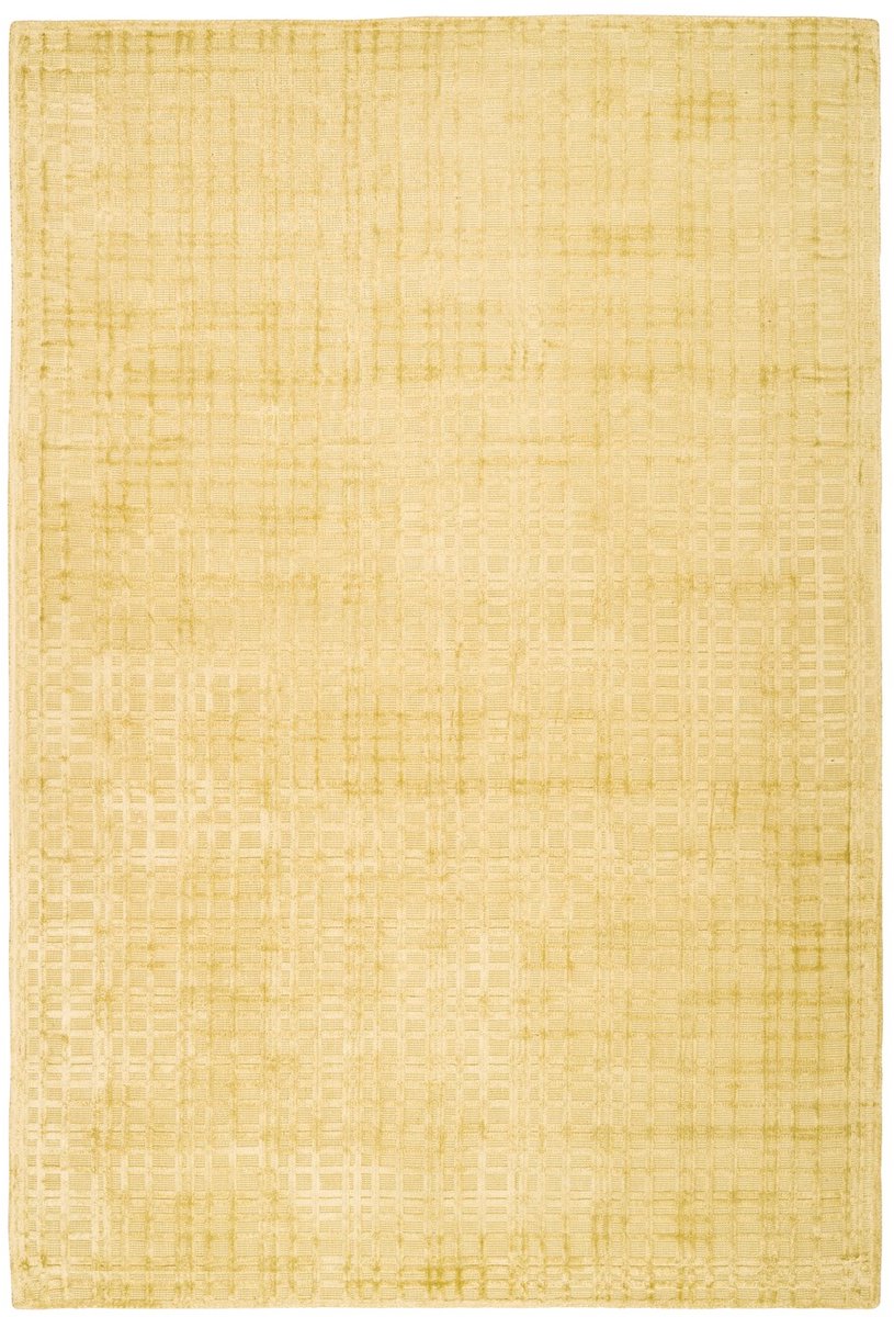 Padiro laagpolig vloerkleed 80 x 150 cm - goud - modern effen design - geschikt voor vloerverwarming - van viscose