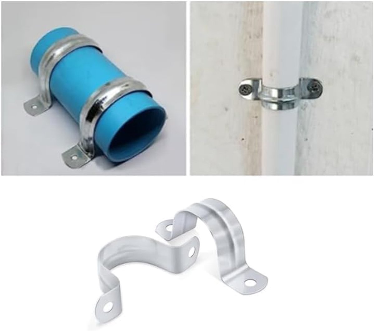 30pcs Stainless Steel 304 U Type Pipe Clamp, 25mm Two Hole U-Shaped Tube Clamps for Gas Pipes, Water Pipes, and Cables - ShopVlot