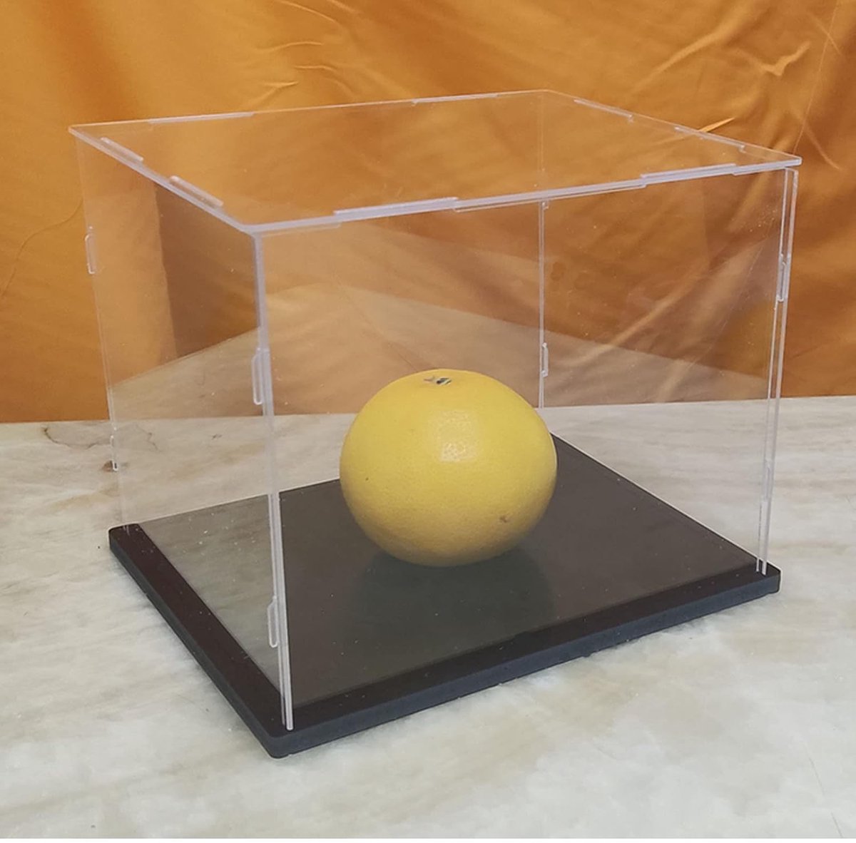 Transparent Acrylic Display Cabinet with Black Base Arrangement, Dustproof Action Doll, Toy Collectible (35 x 20 x 20 - ShopVlot
