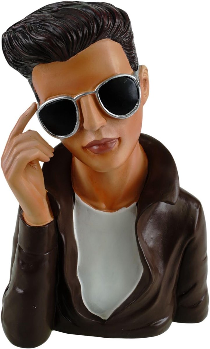 Kremers Schatzkiste Decorative Bust Man Modern Decoration Figure Men Bust Made of Poly Resin Hand Painted 26 cm - ShopVlot