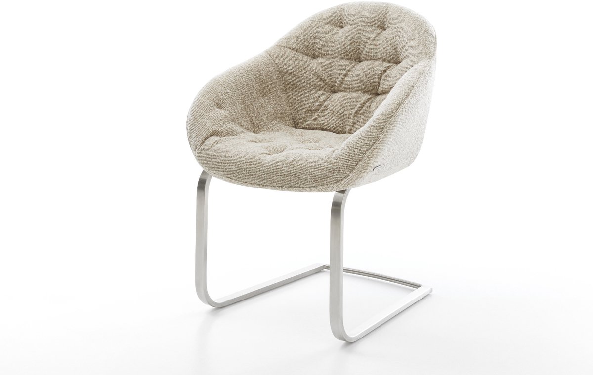Sledestoel Gaio-Flex sledemodel vlak roestvrij staal geweven stof beige