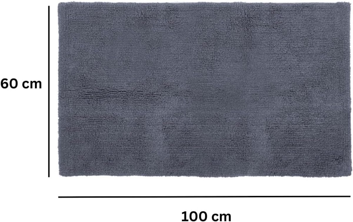 Tiseco Home Studio - Bath mat RIVA - - 100% cotton - non-slip - Rectangle - 60x100cm - Bluestone - ShopVlot