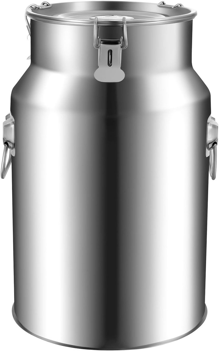 Stainless Steel 18L Milk Jug with Carry Handle Transport Container Thermal Transport Container Cream Jar Rustproof - ShopVlot