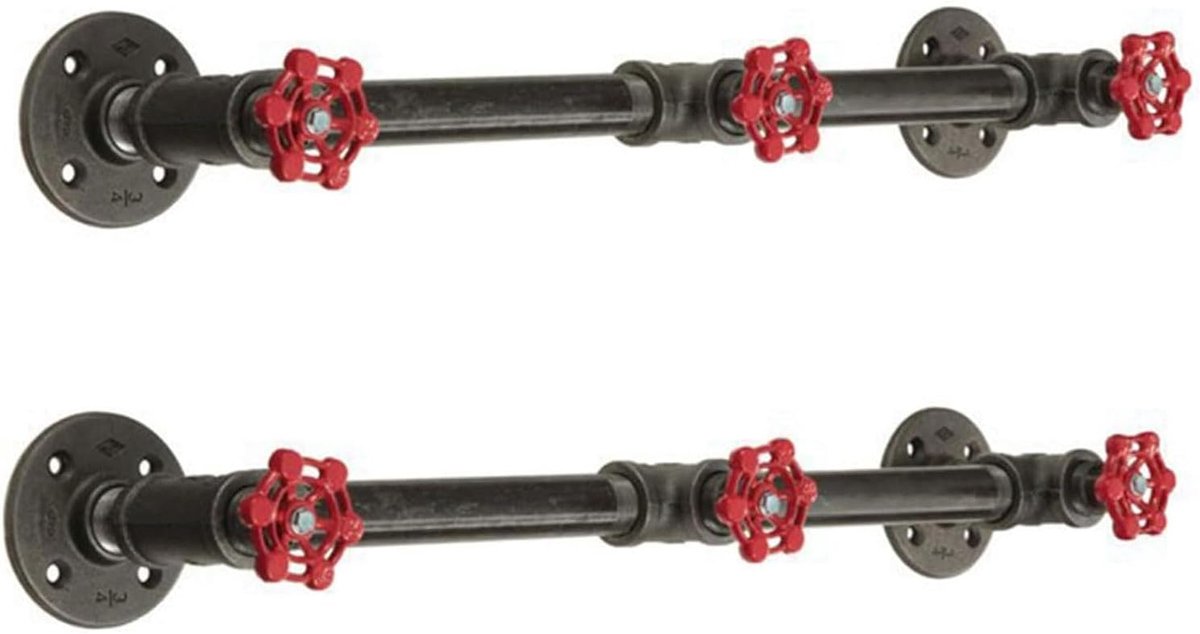 2 STKS Industriële Pijp Ijzeren Pijp Jas Hoed Haak Wandmontage Kledingrek Heavy Duty Opknoping - ShopVlot