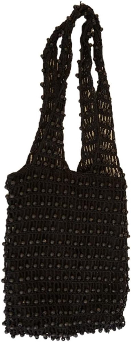 Nusa Originals - Handbag Macramé (Black) - Handmade & Fairtrade - Trendy Design - 70x30cm, black set, 70x30cm - ShopVlot