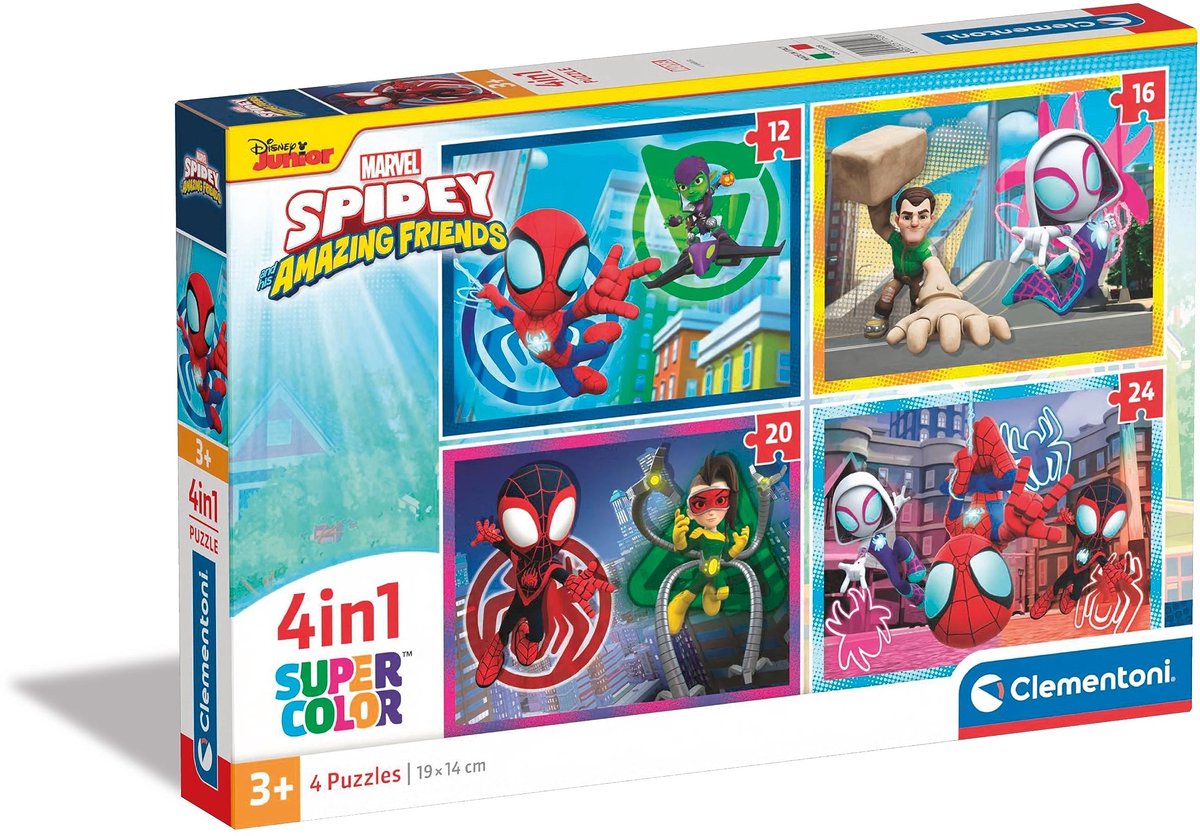 Solidchoice - Supercolor Puzzel 4-in-1 voor Kinderen - Marvel Thema
