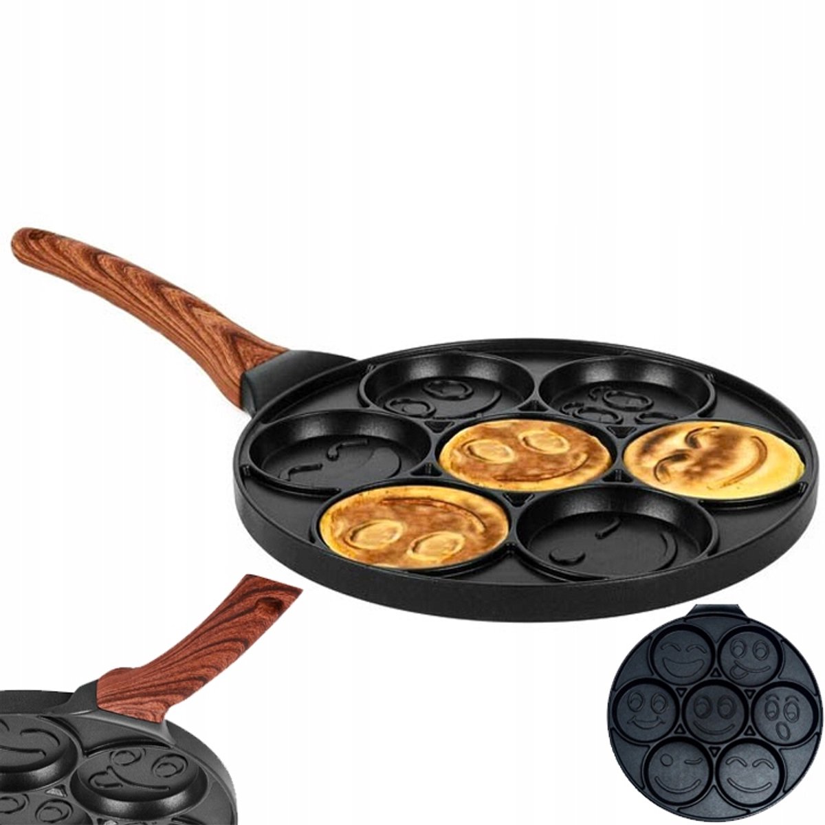 Merkloze Koekenpan met Patronen voor Pannenkoeken en Eieren
