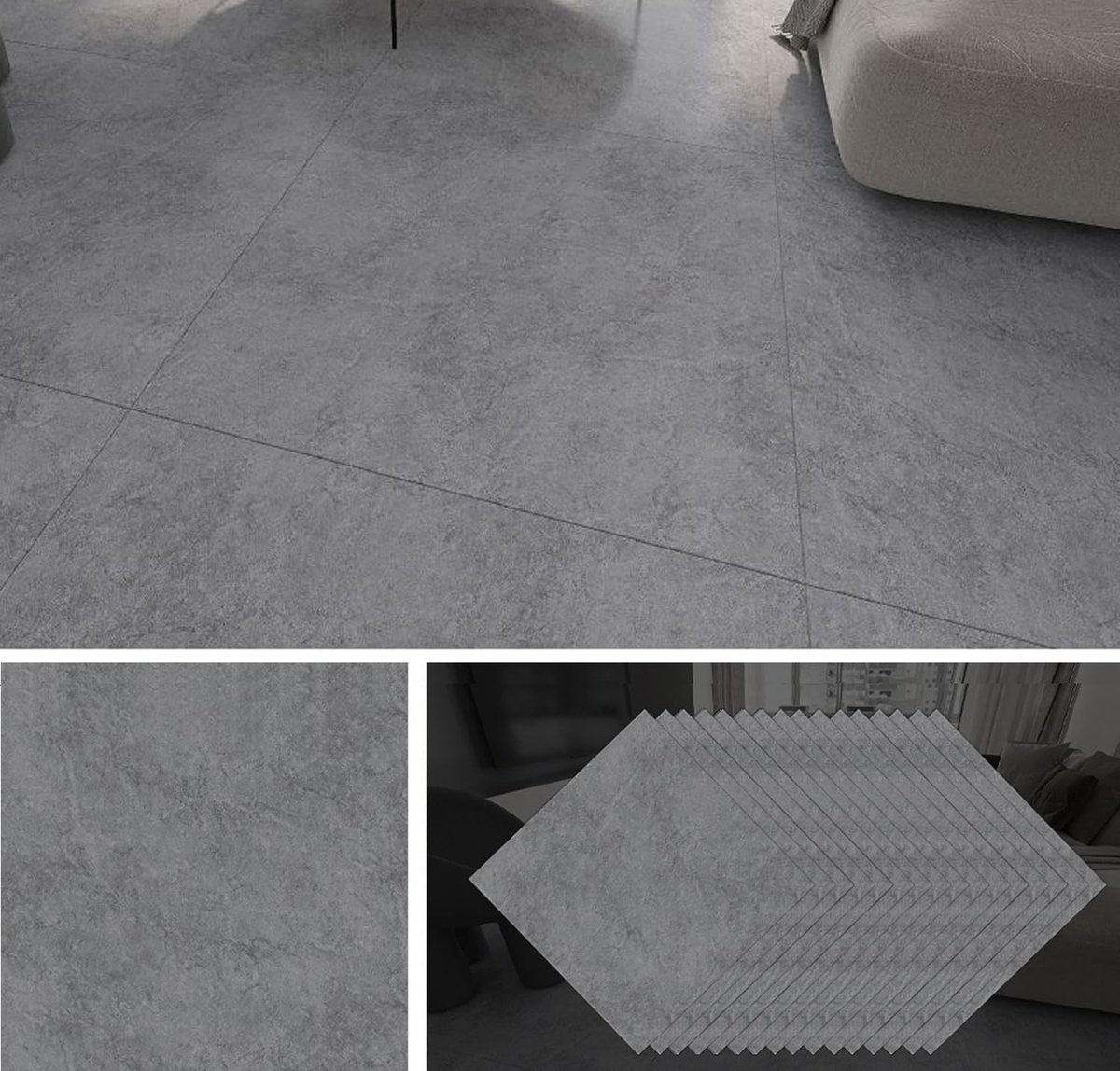 Solidchoice - Zelfklevende PVC Vloertegels met Marmerlook