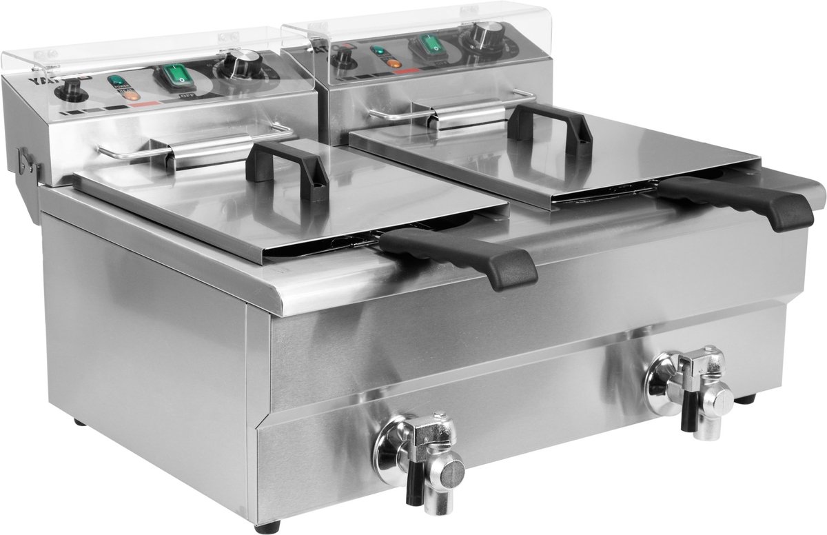 YATO Professionele Professionele Dubbele Elektrische Friteuse 2 × 12 liter (400 Volt)