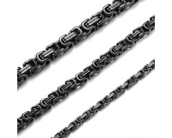 RWQIAN Byzantine Chain for Men, Byzantine Link Chain, Stainless Steel, Silver/Black/Gold, 50-70 cm - ShopVlot