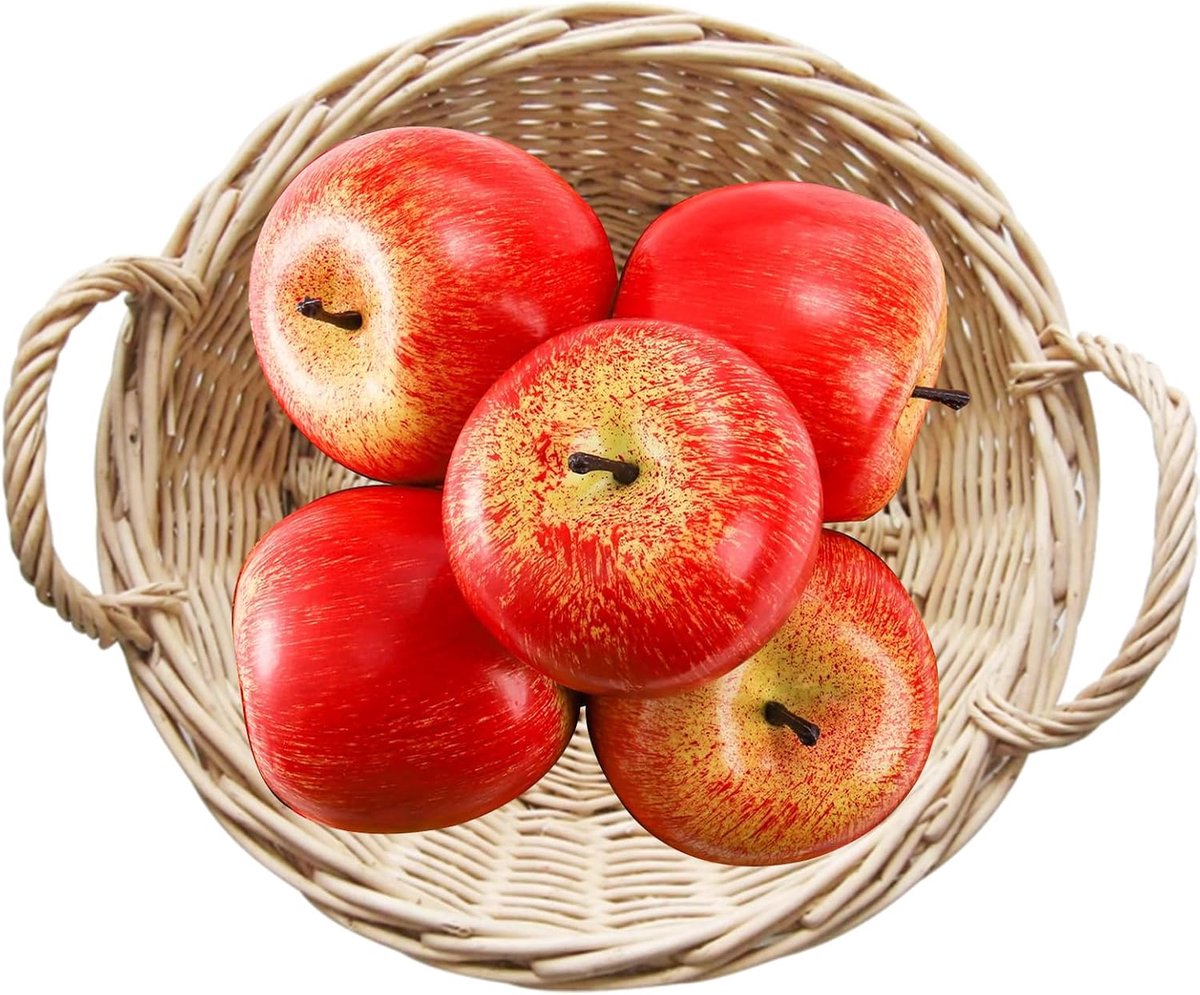 5pcs Artificial Apples, Simulation Apples, Lifelike Apples, Decor Realistic Fake Fruit Apples, Artificial Deco Apples - ShopVlot