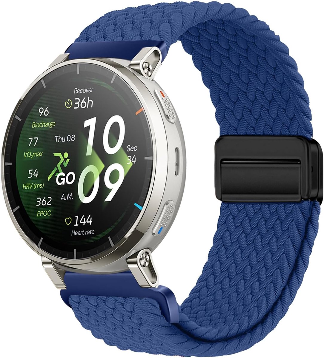KeeFos 22 mm nylon horlogeband voor heren en dames, compatibel met Amazfit Active 3 Premium, T-Rex 3 Pro 44 mm, Active - ShopVlot