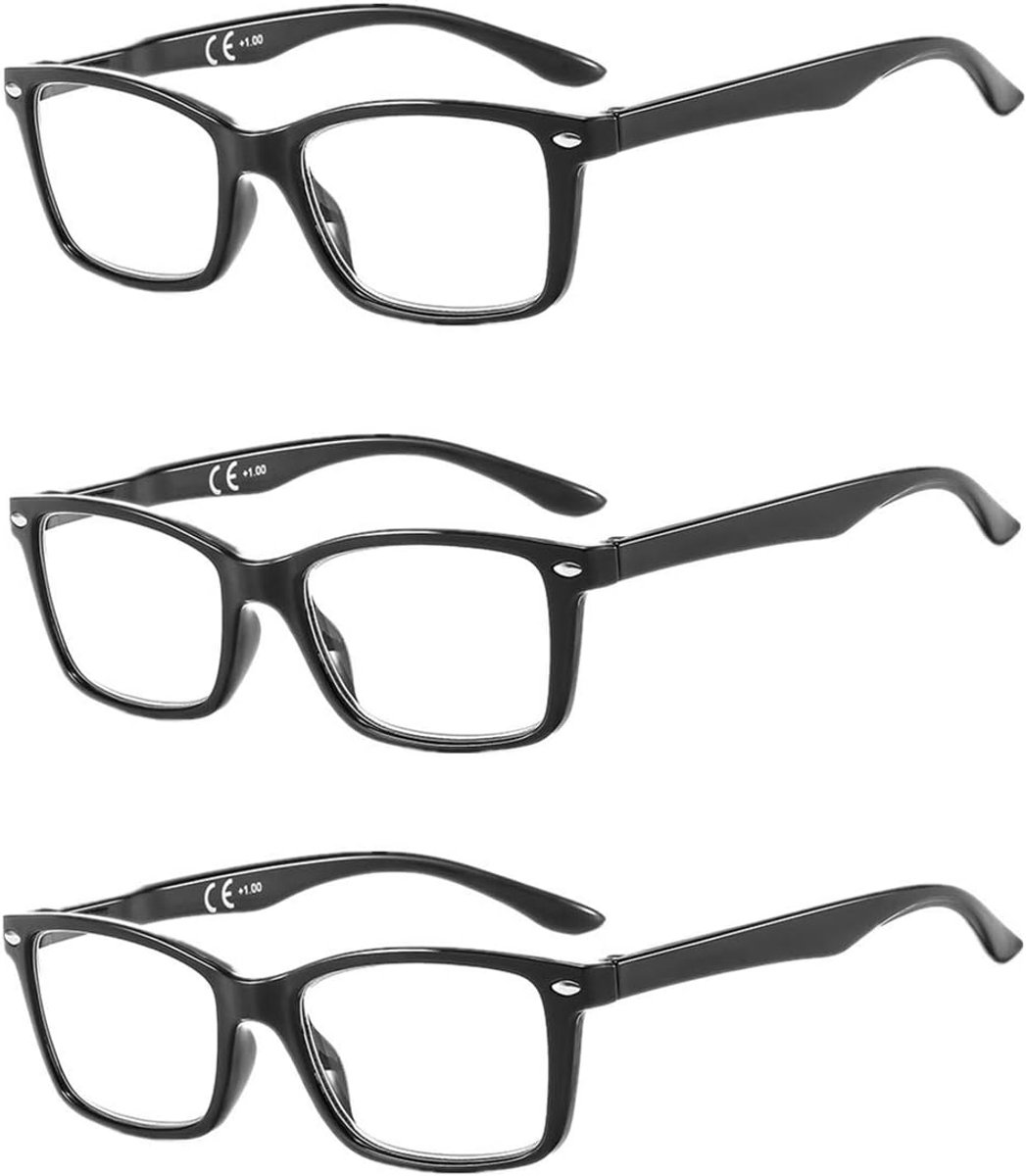Reading Glasses Spring Hinge Computer Glasses Square Presbyopic Reader Glasses Helped Eyelasses Unisex 0.0 BM151 - ShopVlot