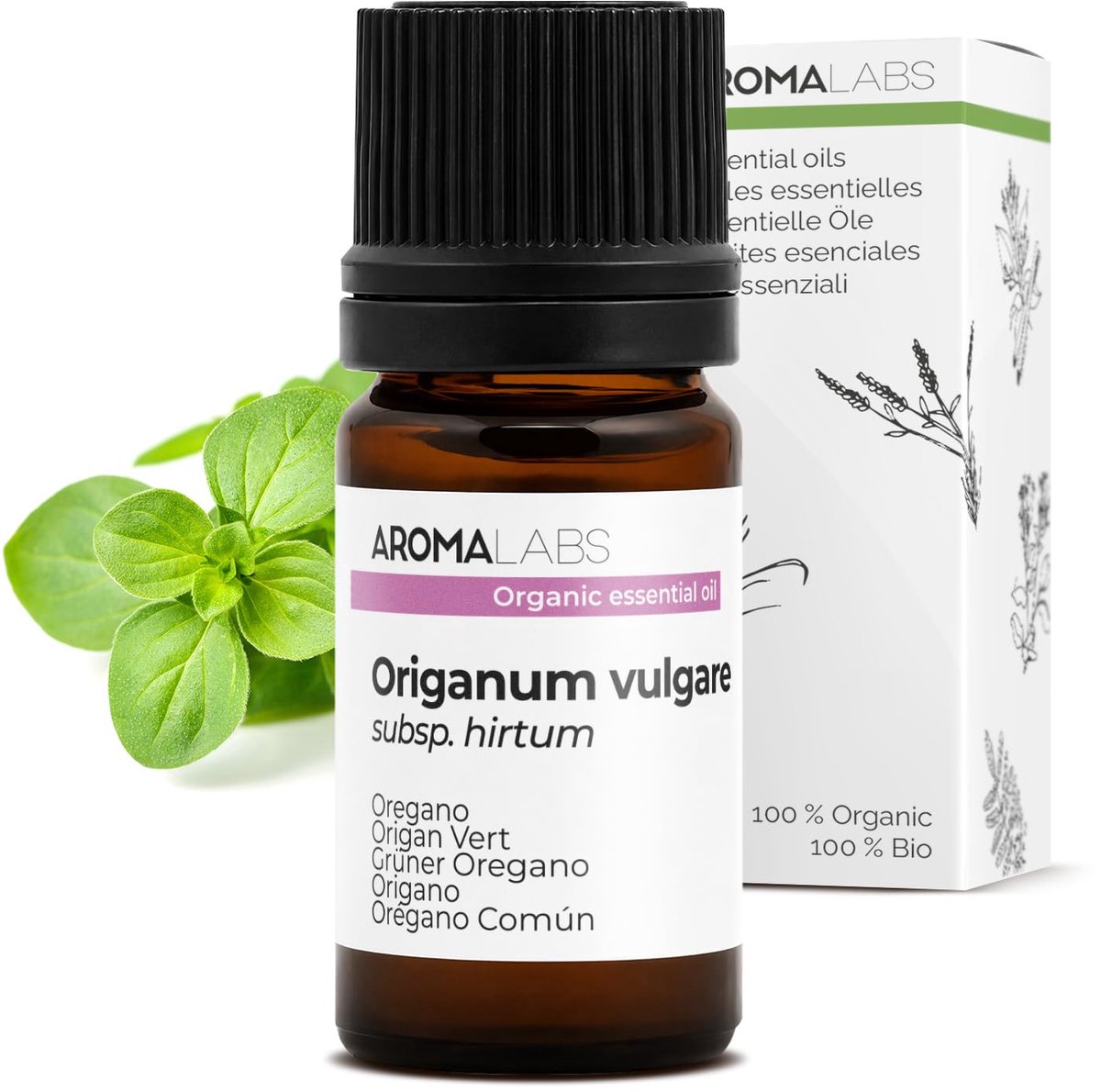 BIO - GROENE OREGANO Essentiële Olie - 5mL - 100% Puur, Natuurlijk, Chemotype en AB Gecertificeerd - ShopVlot