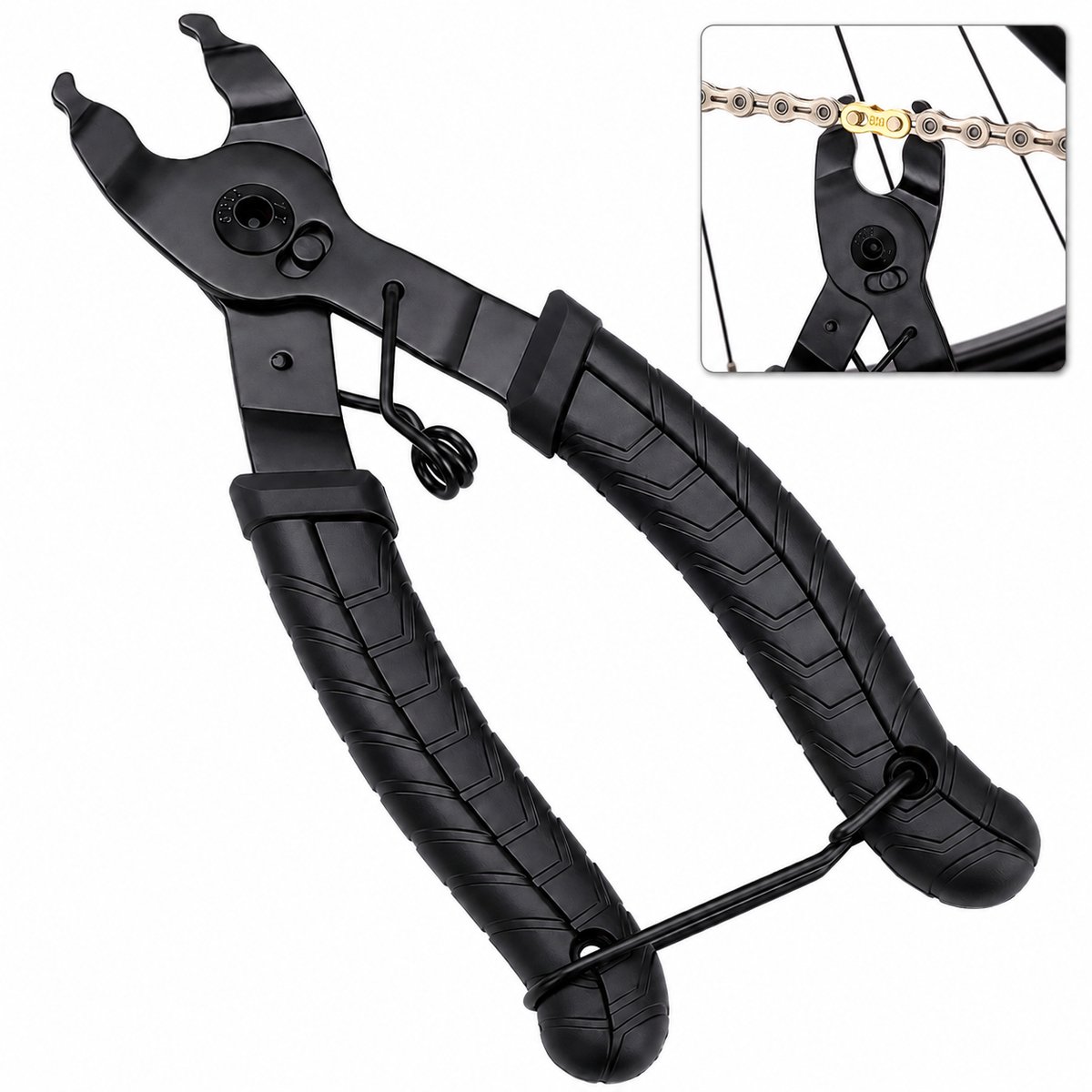Kettingtang Fiets - 2-in-1 Missing Link Tang - Koolstofstaal - Antislip Handgrepen - Zwart