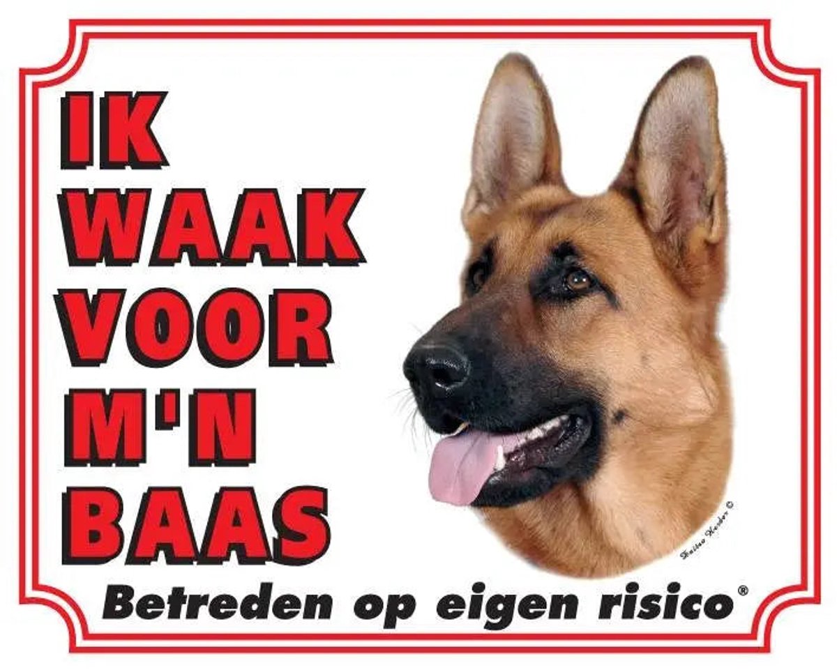 Bol.com Waakbord 08 Duitse Herder 20x25cm aanbieding